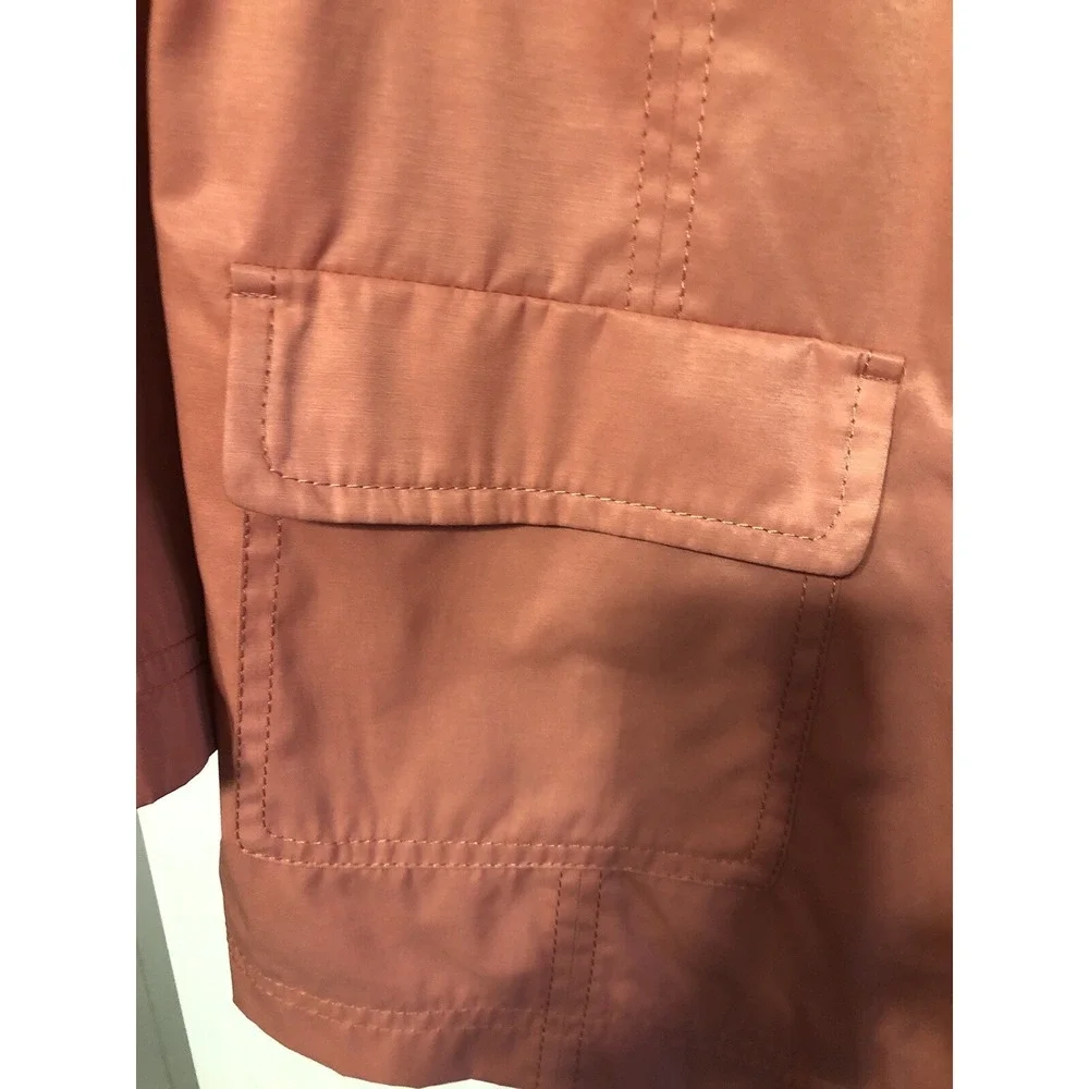 Isaac Mizrahi Live Jacket‎ Windbreaker Beautiful Coral With Floral Lining Sz 1X